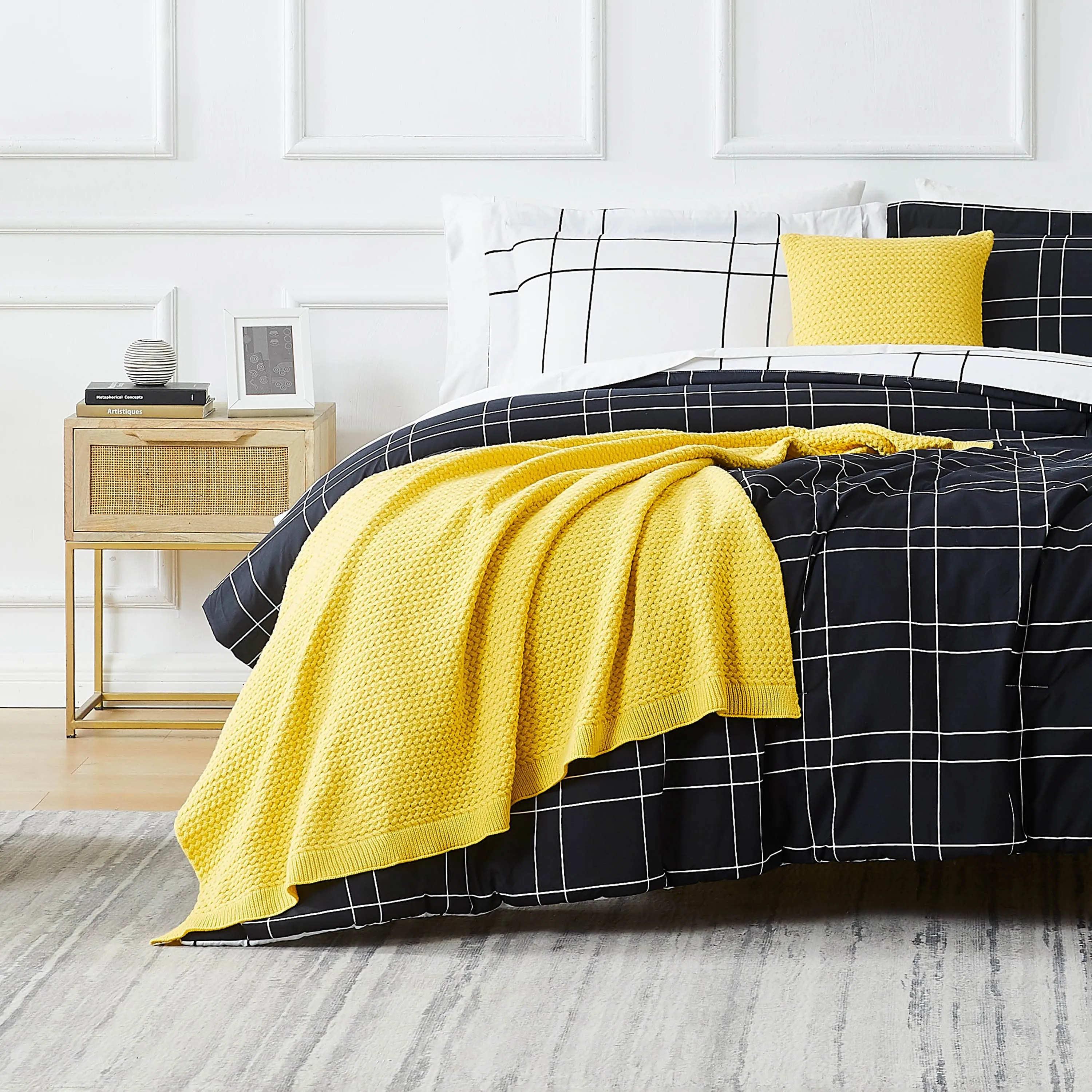 Urban Grid Oversized 5-Piece Comforter Set