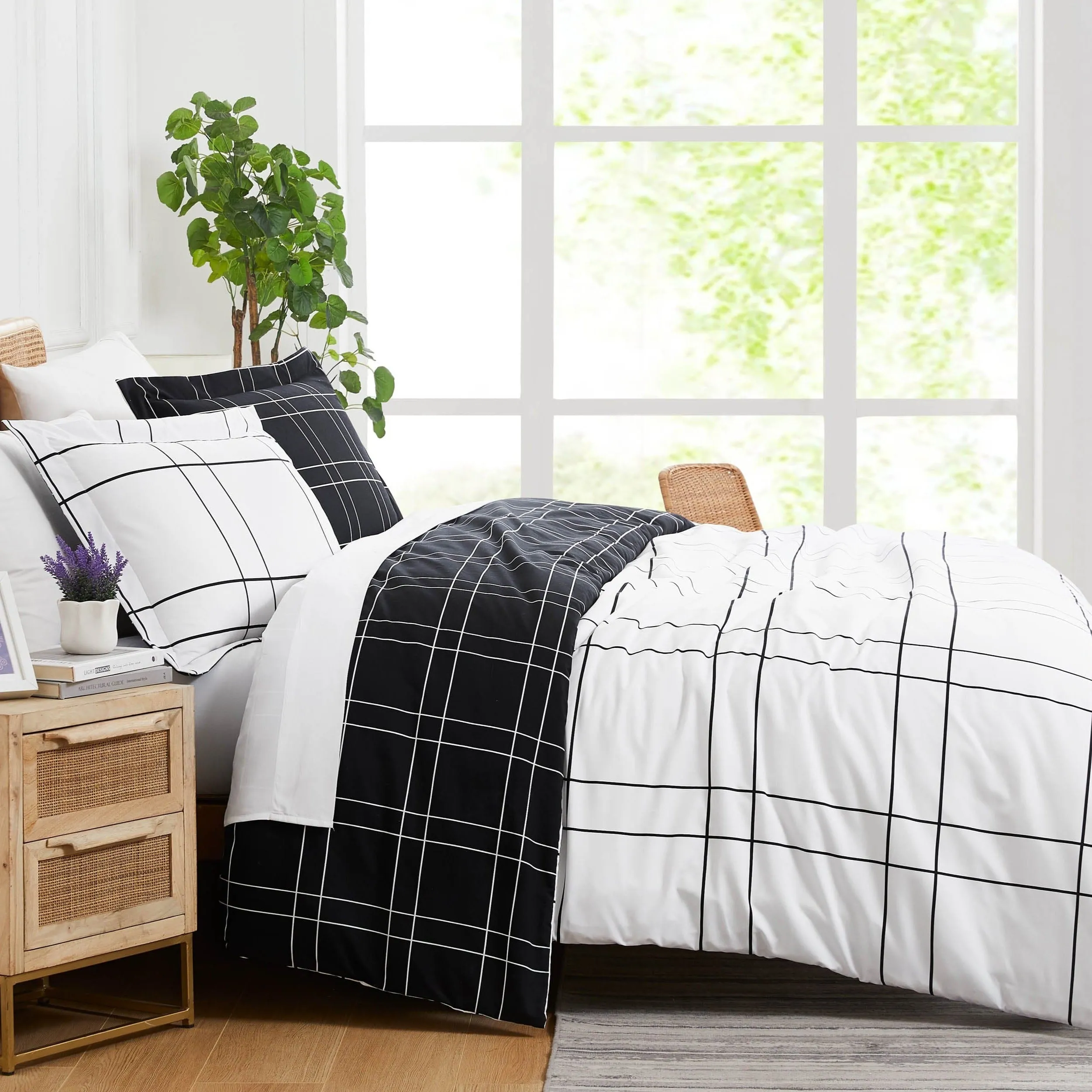 Urban Grid Oversized Comforter Set