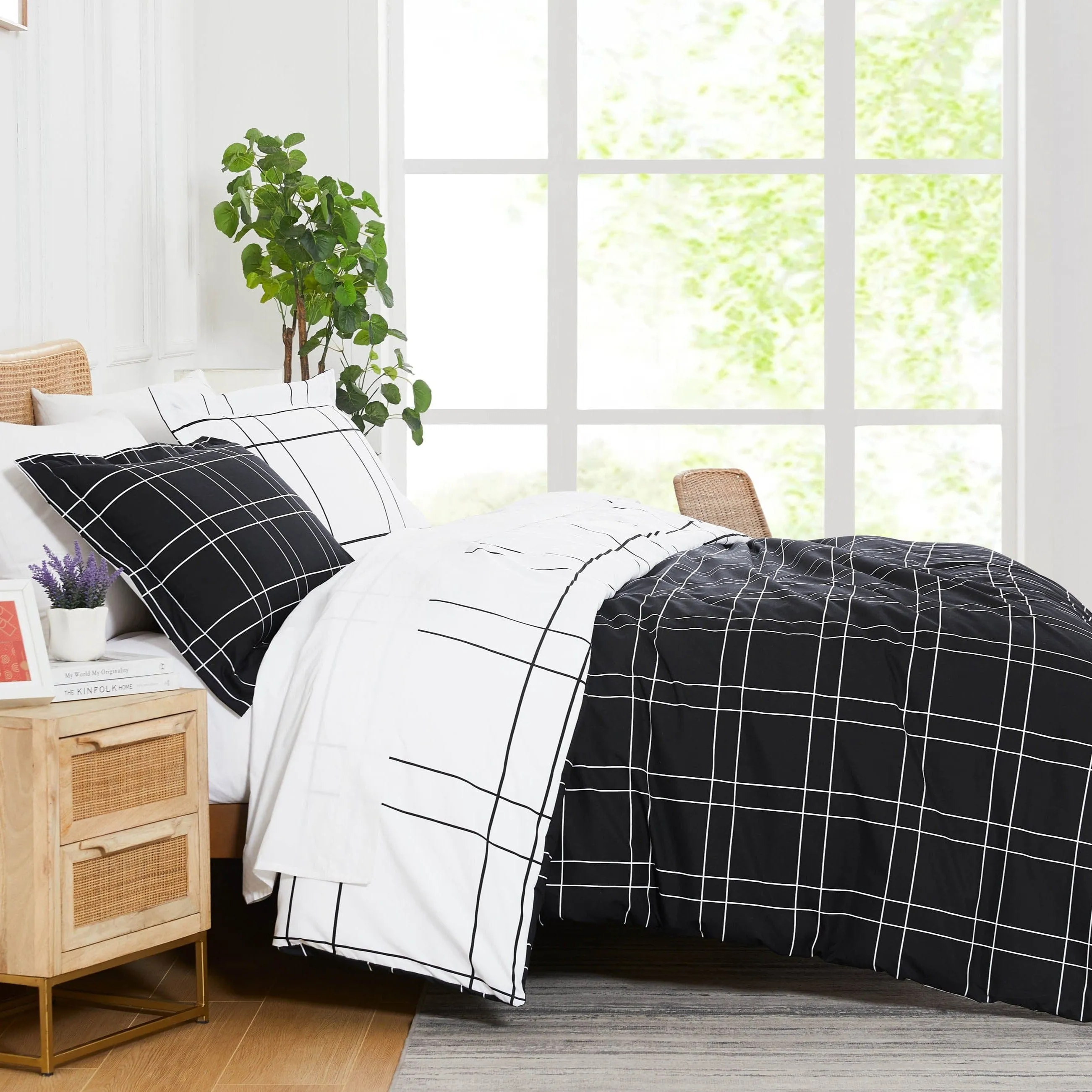 Urban Grid Oversized Comforter Set