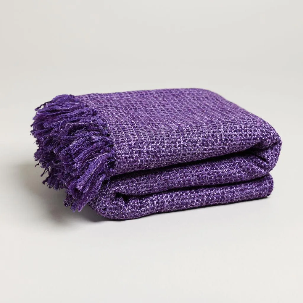 Woolen Tweed Throw Blankets 56" X 65 - 70"  3.5" TASSELS